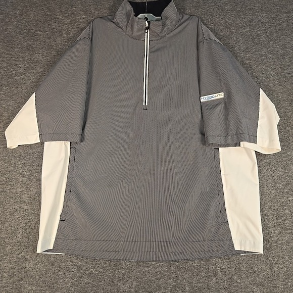 FootJoy DryJoys HydroLite Short Sleeve Quarter Zip Golf Rain Jacket Mens Large - Picture 3 of 10
